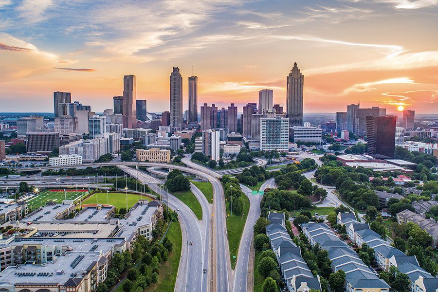 Atlanta GA Insurance - Aerial View of Atlanta Georgia Skyline